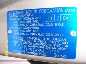 99 00 01 02 03 04 05 SUZUKI VITARA CHASSIS ECM - Bild 1 von 9