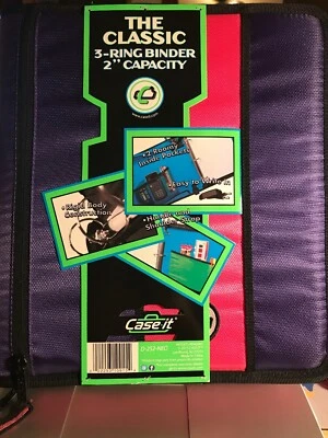 Case It The Classic Carpeta de 3 Anillos 2" Capacidad D-252-NEO Púrpura Rosa Caliente Negro Foto 1 de 3