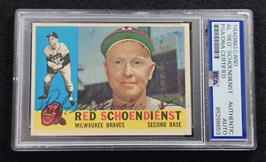 Rare 1960 AL RED SCHOENDIENST Signed Topps Card-HOF-ST. LOUIS CARDINALS-PSA - Picture 1 of 3