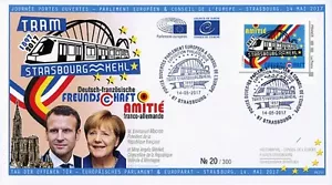 PE711 Envelope EP Open Day "TRAM Strasbourg-Kehl / MACRON & MERKEL" 14-5-2017 - Foto 1 di 1