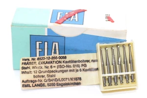 6x MIL spec Exkavation-Fräser / Kavitätenbohrer ELA Nr. 6 (=ISO-No. 018), NOS - Bild 1 von 5