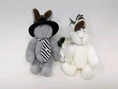 Hare Comes The Bride 1990 Oso Norteamericano Lote de 2 Novia y Novio Foto 1 de 4