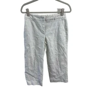 Kim Rogers Pantalone Crop Bianco Ricamato Donna 6P Spiaggia Estivo Capris - Foto 1 di 5