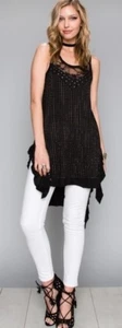 VOCAL western SHIRT TANK TUNIC DRESS Vintage SM cowgirl tuff LACE stone SEXY - Picture 1 of 3