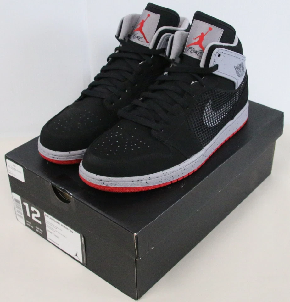 DS 2013 Nike Air Jordan 1 Retro 89 Negro Rojo Fuego Cemento Talla 12 599873-003 NUEVO Foto 1 de 4