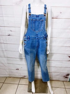 Old Navy Womens Denim Overall Jumpsuit Size 14 Blue Pockets Buttons - Picture 1 of 11