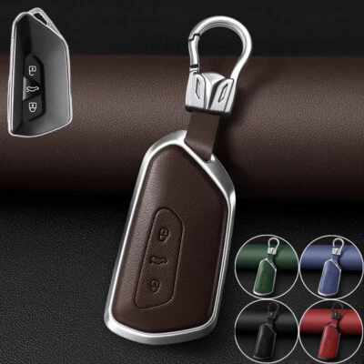 Funda de cuero para llave de coche para VW Golf 8 MK 8 Teramon ID.3 ID.4 Skoda Octavia  Foto 1 de 4