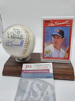 💥Alan Trammell Tigers Rawlings Gold Glove Logo Auto Baseball HOF COA JSA!💥 - Image 1 of 4