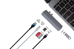 Kogan 7-in-1 USB C Pass-Through Hub Pro with 4K 60Hz HDMI Grey suit MacPlus - Picture 1 of 6