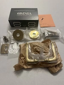 NIB Omnia Door Passage Lever Set 42/00 PA1 US3 Polished Brass Gold 2-3/8" BS - Picture 1 of 8