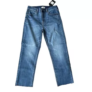 Womens Jeans Straight Leg Five Pocket Size 8 QVC Brand New Raw Hem Ankle Length - Picture 1 of 15