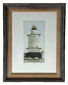 Lighthouse Etching Print Frank Kaczmarek #130/200 Signed 11x14” Framed Size - Picture 1 of 11