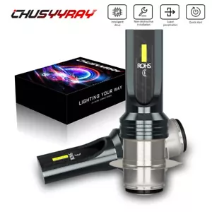 2X BA20D Motorcycle lawn mower LED Headlight Bulb H6 Hi/Lo Beam Light White - Picture 1 of 11