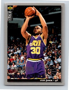 1995-96 Collector's Choice Blue Edwards Utah Jazz #129