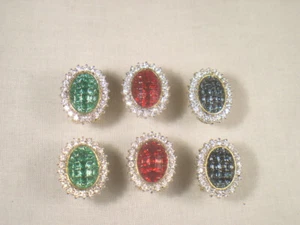 # 3 Pairs LOT EARRINGS DESIGNER VINTAGE WITH SWAROVSKI CRYSTALS 1015BGR - Picture 1 of 5