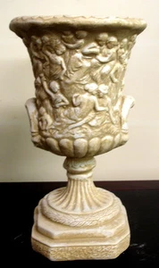 15" Urn Vase Planter Home Decor Greek Roman Nude Figures - Picture 1 of 6