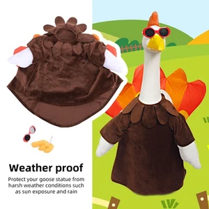 Thanksgiving Turkey Porch Goose Plush Cute Outfit Costume for Garden Deep Brown - Picture 1 of 11