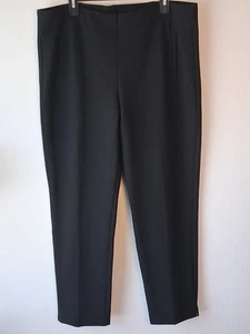 Chicos Size 3 Black Straight Leg Pull-on Pants Hi-Rise Faux Side Pockets Exc.! - Picture 1 of 10