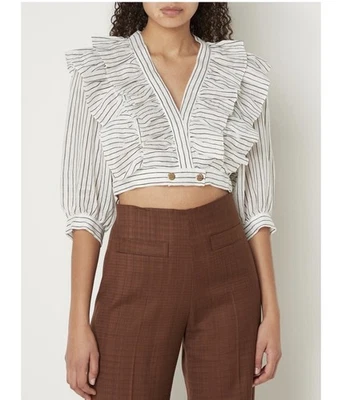 Sandro Sybille Ruffled Top Women's  Size 0 - Image 1 of 4