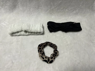 White Spa Headband black headband leopard black brown hair tie - Image 1 of 4