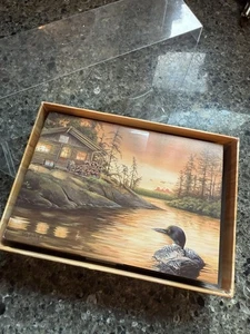 2015 Cabin on the Narrows (Blank / Ducks) Folded Note Cards 9 With Envelopes - Picture 1 of 4