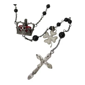 Dolce&Gabbana D&G Halskette Kreuz Rosenkranz Krone Kleeblatt Logo Halskette Anhänger - Bild 1 von 9