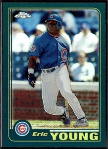 2001 TOPPS CHROME RETROFRACTOR PARALLEL #40 ERIC YOUNG CHICAGO CUBS CRISP SP - Picture 1 of 2