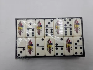 Domino Set Double Six In Box Texan to the Bone Marblelike Dominoes - Picture 1 of 2