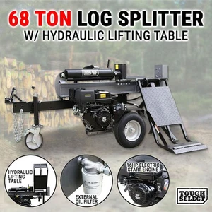 68 Ton Log Splitter W/ Hydraulic Lifting Table Wood Cutter Firewood Split Timber - Picture 1 of 12