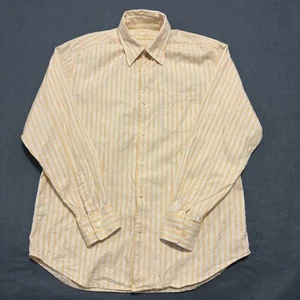 Tommy Bahama Hemd Herren M Gelb Button Down Langarm Seide Baumwolle Gestreift - Bild 1 von 11