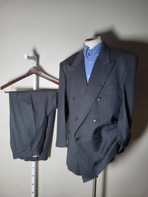 MANI by Giorgio Armani Doble Pecho Carbón 2 Piezas Traje Chaqueta 46L Pantalones Foto 1 de 4