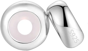 Clip Stopper Charms Sterling Silber Rondell Zwischenring Perle für Armbänder (Silber) - Bild 1 von 12