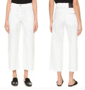 Rag & Bone New York Women's Straight Leg White Cropped "Grace Pant" Size 10 - Picture 1 of 12