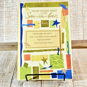 American Greetings Birthday Card For Son In Law Green Blue Abstract - Picture 1 of 8