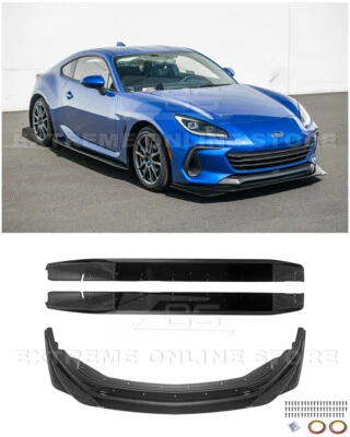 Faldas laterales divisorias delanteras pintadas negras brillantes estilo AS para Subaru BRZ de 22 unidades Foto 1 de 4