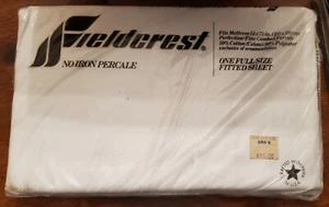 Fieldcrest Perfection Combed Percale Full Fitted Sheet White No Iron Size 54x75 - Picture 1 of 3