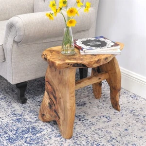 Live Edge Cedar Bench Rustic Wood Entryway Bench Farmhouse Stool Side Table Gift - Picture 1 of 58