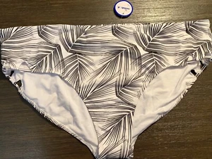 NEW NWT Swimsuits for All SEXY Black & White Bikini Bottom Cut Out Size 24 - Picture 1 of 1
