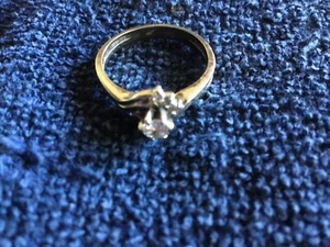 Vintage 14k Weißgold 0,37cwt Runde Brillanten 7 Diamanten Ehering Set Ringe - Bild 1 von 8