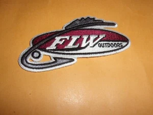 FLW Fishing Hook Logo Iron-On Patch For Shirt or Coat(4" x 2 "). - Picture 1 of 2