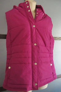 Liz Claiborne Vest Purple Quilted Detachable Hood XL 14 16 Zip Snaps Pockets - Picture 1 of 6