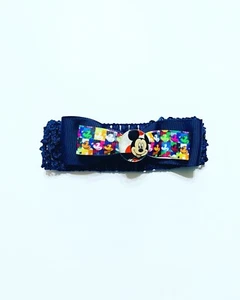 Fiocchi per capelli fatti a mano - Disney - Topolino e amici - Topolino #2 fascia elastica - Foto 1 di 1