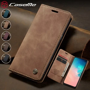 For Samsung Galaxy S10e/S9/S8+/S7 Edge Magnetic Wallet Case Leather Flip Cover - Picture 1 of 21