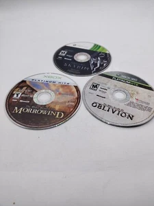 The Elder Scrolls IV Oblivion Skyrim Morrowind Xbox 360 OG xbox Set of 3 Bundle - Picture 1 of 2