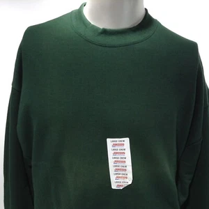 Felpa JERZEES vintage uomo grande verde manica lunga girocollo NUOVA ETICHETTE - Foto 1 di 10