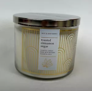 Bath & Body Works White Barn Toasted Cinnamon Sugar 3 Wick Large Candle - Picture 1 of 2