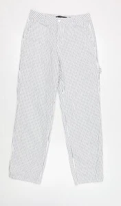 Vero Moda Women's White Striped Trousers, Size M - Picture 1 of 12