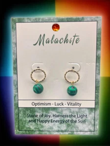 Chakra Geburtsstein Ohrringe mit schönen Steinen mit Karte - Bild 1 von 13