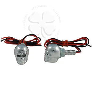 Skull LED License Plate Bolts Red Motorcycle Car Tag Accent Light Fastener - Picture 1 of 3
