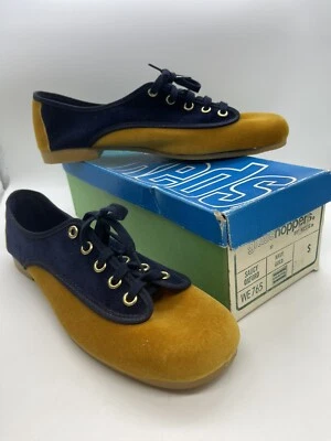 Zapatos Oxford vintage Keds Saucy para mujer talla 9 1/2 azul marino dorado nuevos en caja terciopelo Foto 1 de 4